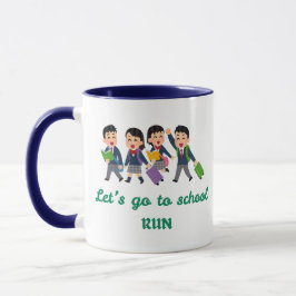 Caneca Vamos para a escola, corra! Engraçado voltar à esc