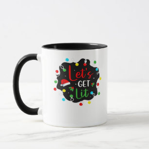 Caneca Vamos Sai Engraçado Luzes De Bebendo De Natal Sant