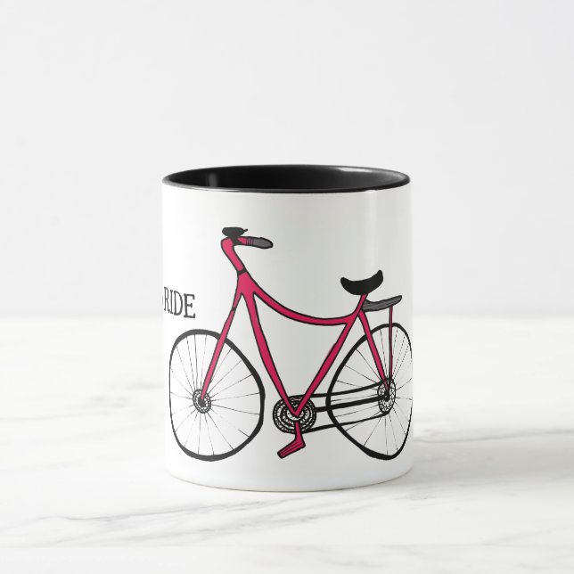 Caneca Vamos vai andar de bicicleta, desenho de bicicleta (Centro)