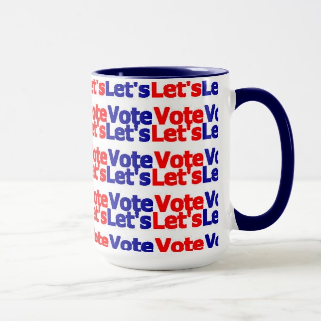 Caneca Vamos Vote Mug. Eleição Presidencial Dem Rep (Direita)