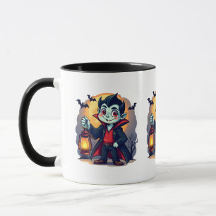 Caneca Vampiro Fofo com Lanterna Kawaii Halloween