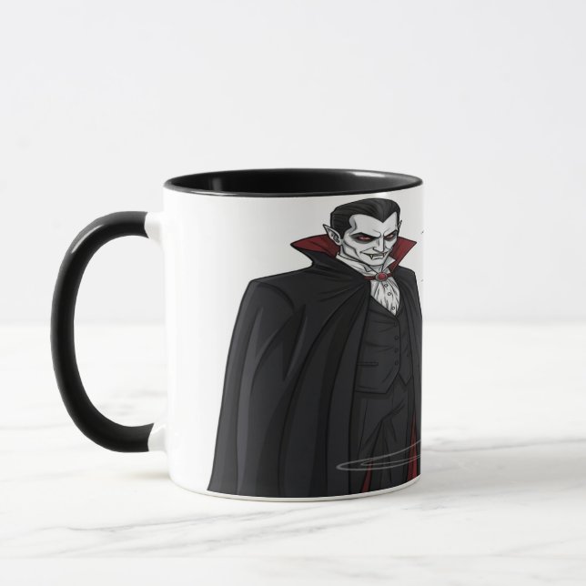 Caneca Vampiro Spookire Venha Beber Café Comigo Halloween (Esquerda)