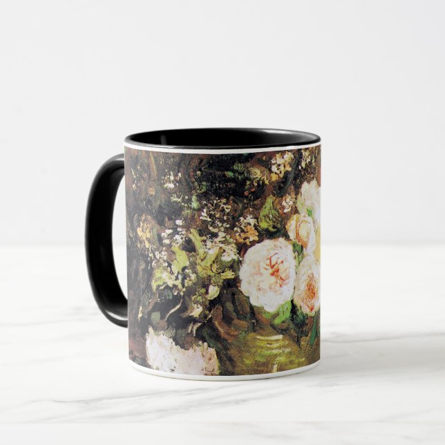Caneca Van Gogh - Boliche com girassóis, Rosas e outros (Frente Esquerda)