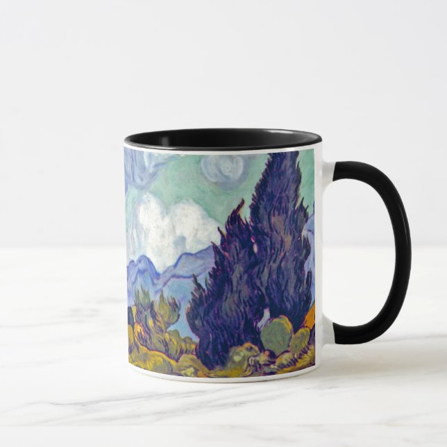 Caneca Van Gogh - Campo de Trigo com Ciprestes (Direita)