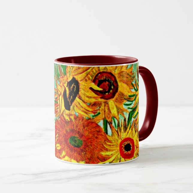 Caneca Van Gogh - Girassóis 12 Mug Café De Dois Toneladas (Frente Esquerda)