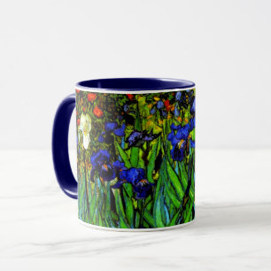 Caneca Van Gogh - Íris, pintura floral,