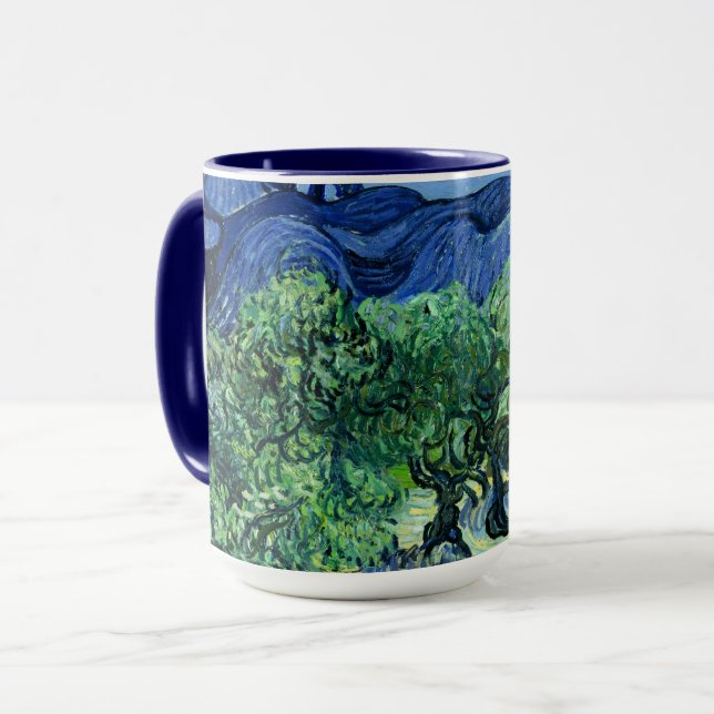 Caneca Van Gogh - Oliveiras com Fundo Alpilles (Frente Esquerda)