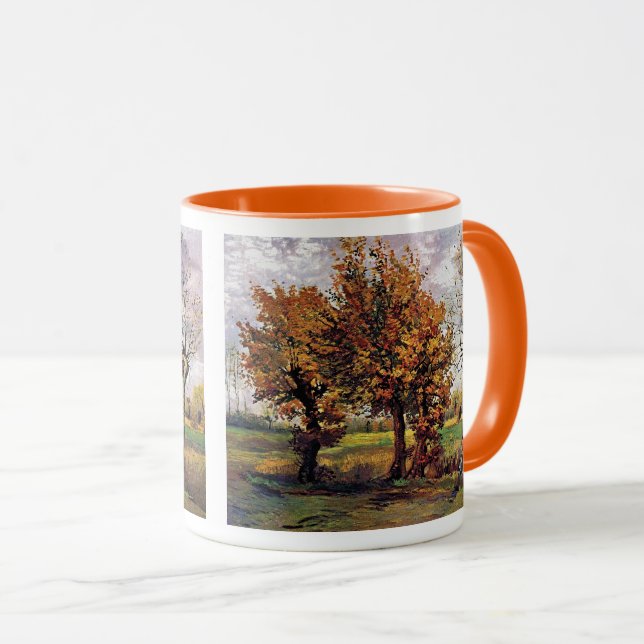 Caneca Van Gogh - Paisagem de outono com quatro árvores (Frente Esquerda)