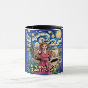 Caneca Van Gogh perto do rio - Artístico Boho, Funny