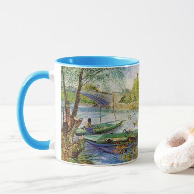 Caneca Van Gogh Pescando na Primavera, Pont de Clichy (Com Donut)