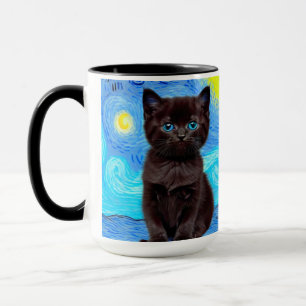 Caneca Van Gogh Starry Night Black
