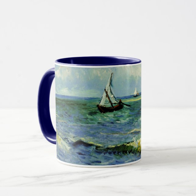 Caneca Van Gogh - Um Barco de Pesca no Mar (Frente Esquerda)