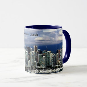 Caneca Vancouver, linha do horizonte do Canadá