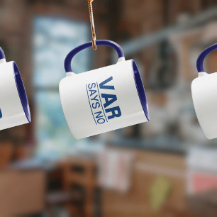 Caneca "VAR diz não" (Design azul)