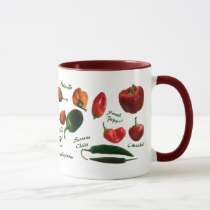 Caneca Variedades da pimenta de pimentão