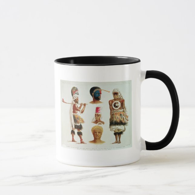 Caneca Vários trajes da dança vestidos em Nakello, Fiji (Direita)