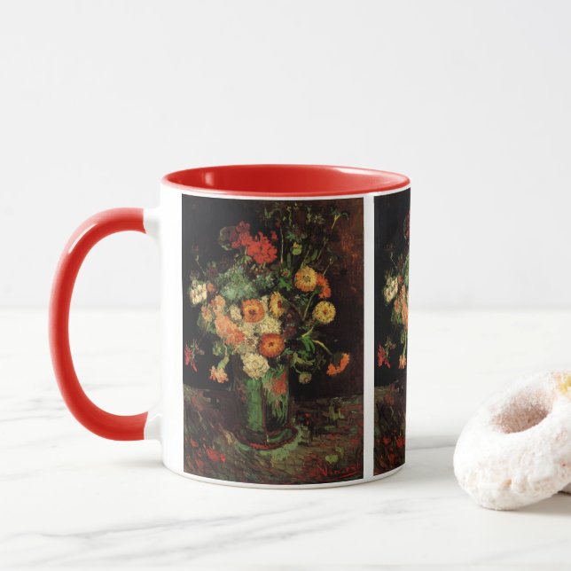 Caneca Vase com Zinnias e Geraniums, Vincent van Gogh (Com Donut)