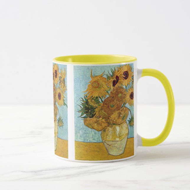 Caneca Vaso com os doze girassóis por Vincent van Gogh (Direita)