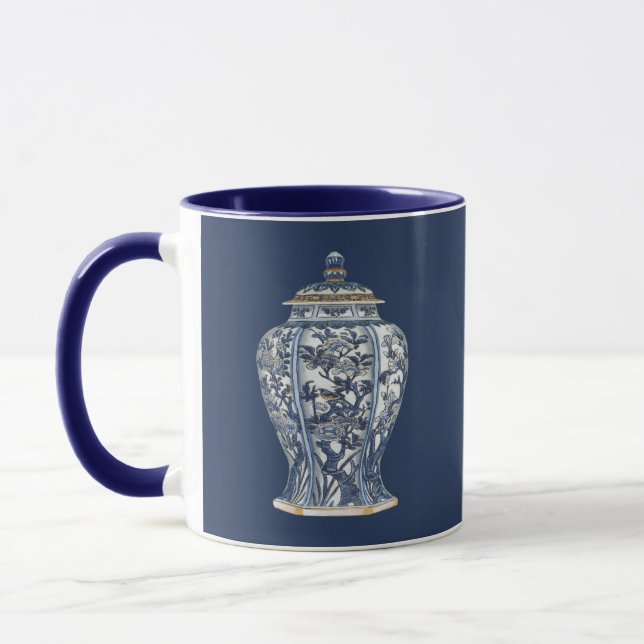 Caneca Vaso de Porcelana Azul e Branco pelo Vision Studio (Esquerda)