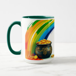 Caneca Vaso Retrô de Ouro do Dia de São Patrício Moeda da