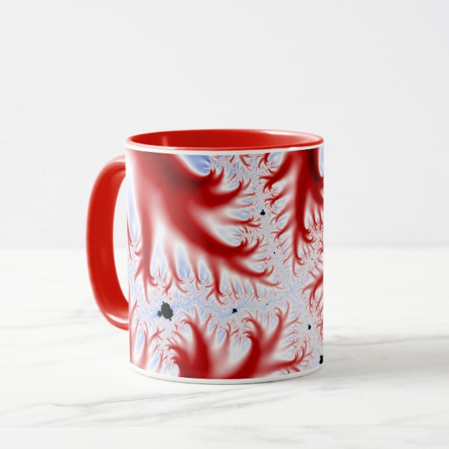 Caneca Vasos Sanguíneos Vermelhos Fractal (Frente Esquerda)