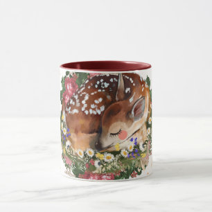 Caneca Vassoura Dormindo, Gráfico Marrom de Animais