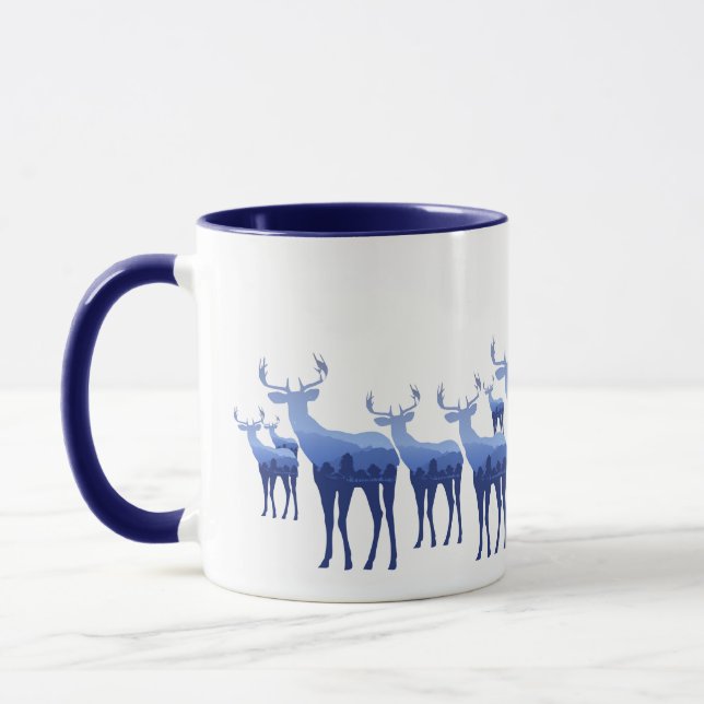 Caneca Veado Azul De Mug-Dois-Tom/Elk (Esquerda)