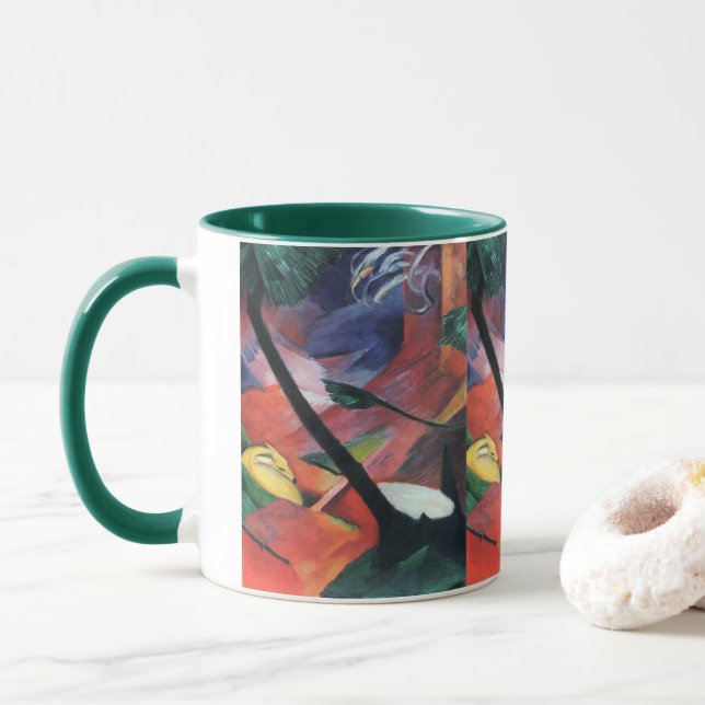 Caneca Veado na Floresta II por Franz Marc; Reh im Walde (Com Donut)