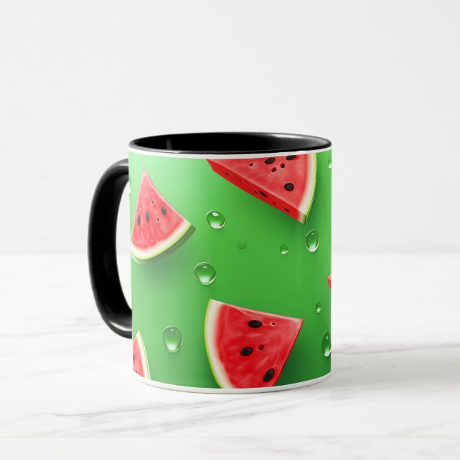 Caneca Vegan Cartoon Frutas Fatia de Melancia Cuta (Frente Esquerda)