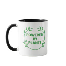 Caneca vegana baseada em plantas preta e branca