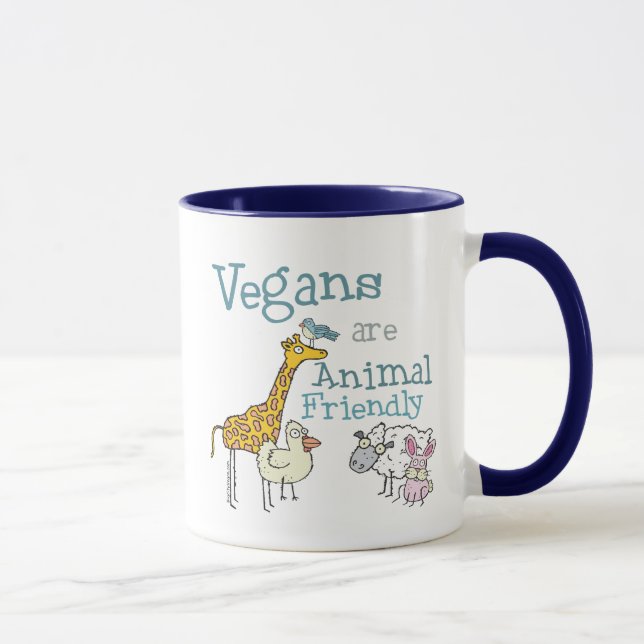 Caneca Vegans são amigos dos animais (Direita)