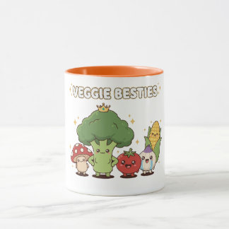 Caneca Veggie Besties | Cute Kawaii Cartoon Vegetable
