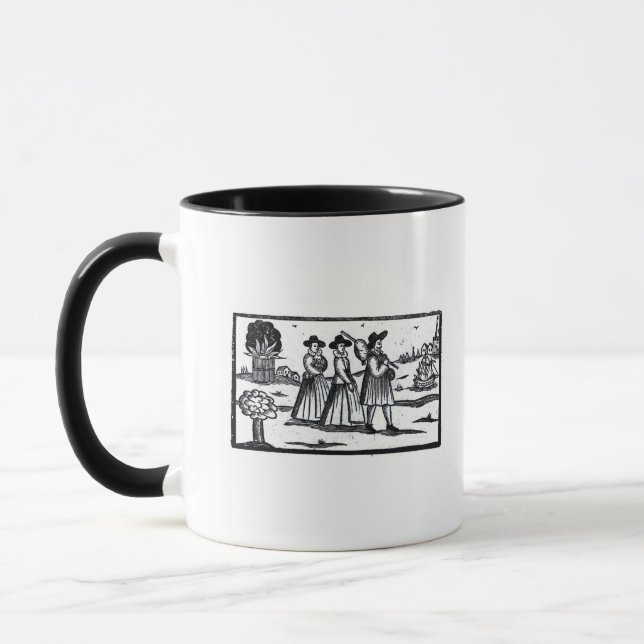 Caneca Vela ajustada peregrinos no Mayflower (Esquerda)