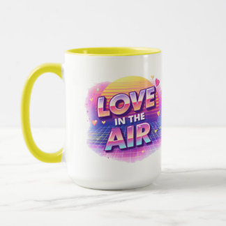 Caneca Vela de Amor Retro dos Anos 80 no Ar Dia dos Namor