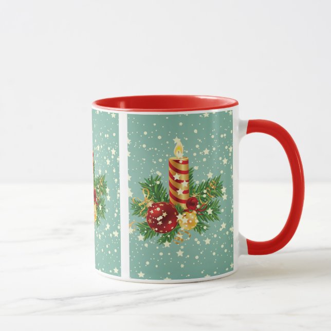 Caneca Vela De Natal E Flocos De Neve (Direita)
