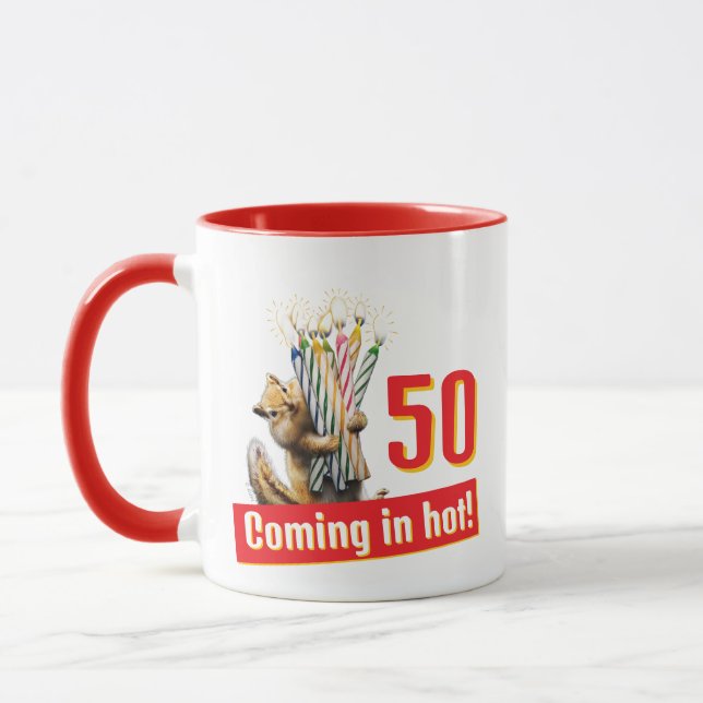 Caneca Velas de Aniversário de Esquilo (Esquerda)