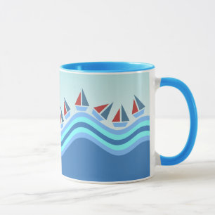 Caneca Veleiros e ondas