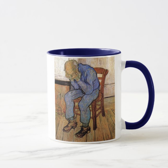 Caneca Velho Homem na Tristeza Van Gogh, Belas Artes (Direita)