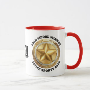Caneca Vencedor da medalha de ouro na competição esportiv