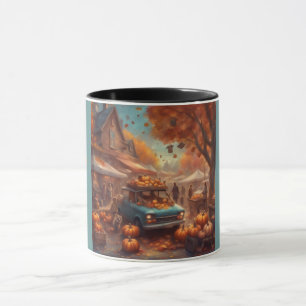 Caneca Venda de Abóbora de Outono mercado de agricultores
