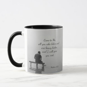 Caneca Venha até mim, eu te darei descanso, Matt 11:28