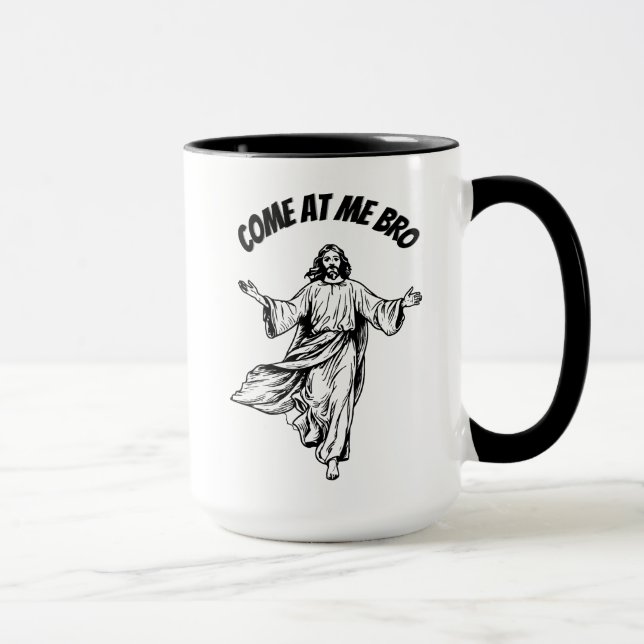 Caneca Venha Para Mim Irmão Engraçado Jesus Bíblia Cristã (Direita)