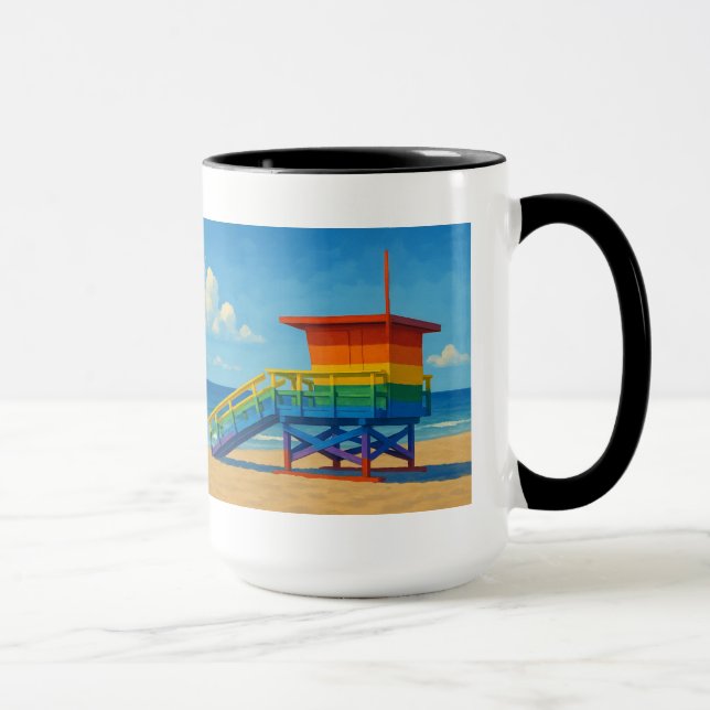Caneca Venice Beach Rainbow Lifeguard Stand (Direita)