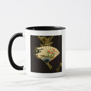 Caneca Ventilador oriental esmagado com Design Floral