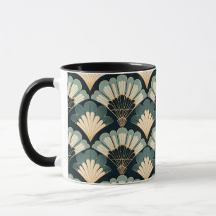 Caneca Ventilador Teal & Beige inspirado no Japão