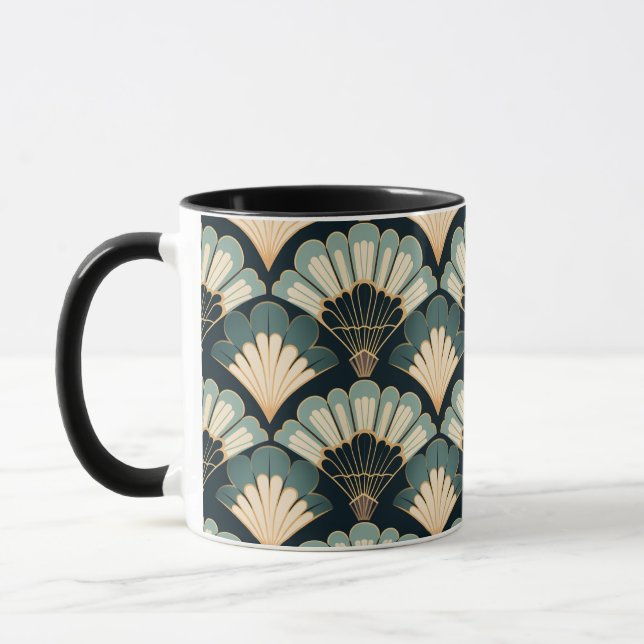 Caneca Ventilador Teal & Beige inspirado no Japão (Esquerda)