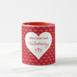 Caneca Verbundene Herzen mit Valentinsgruß -
