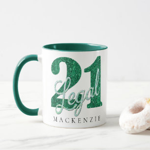 Caneca Verde 21 e Jurídico   NA MODA ANIVERSÁRIO DE 21 AN