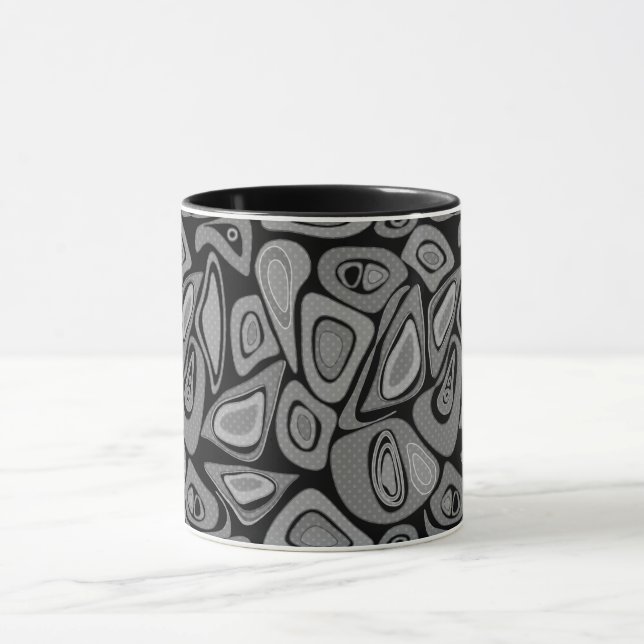 Caneca Verde, abstrato, retrô (Centro)