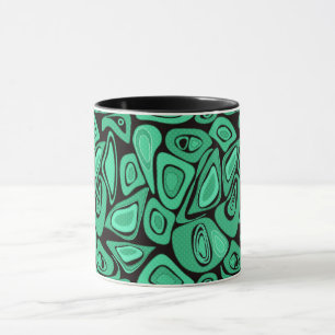 Caneca Verde, abstrato, retrô